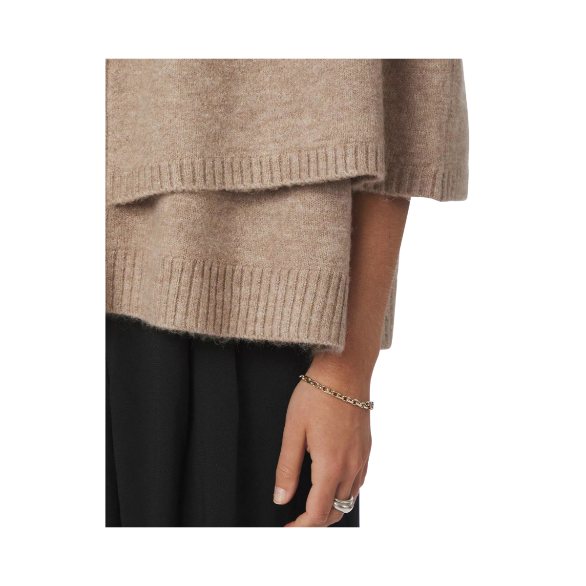 Josei Double Knit Cape - Beige
