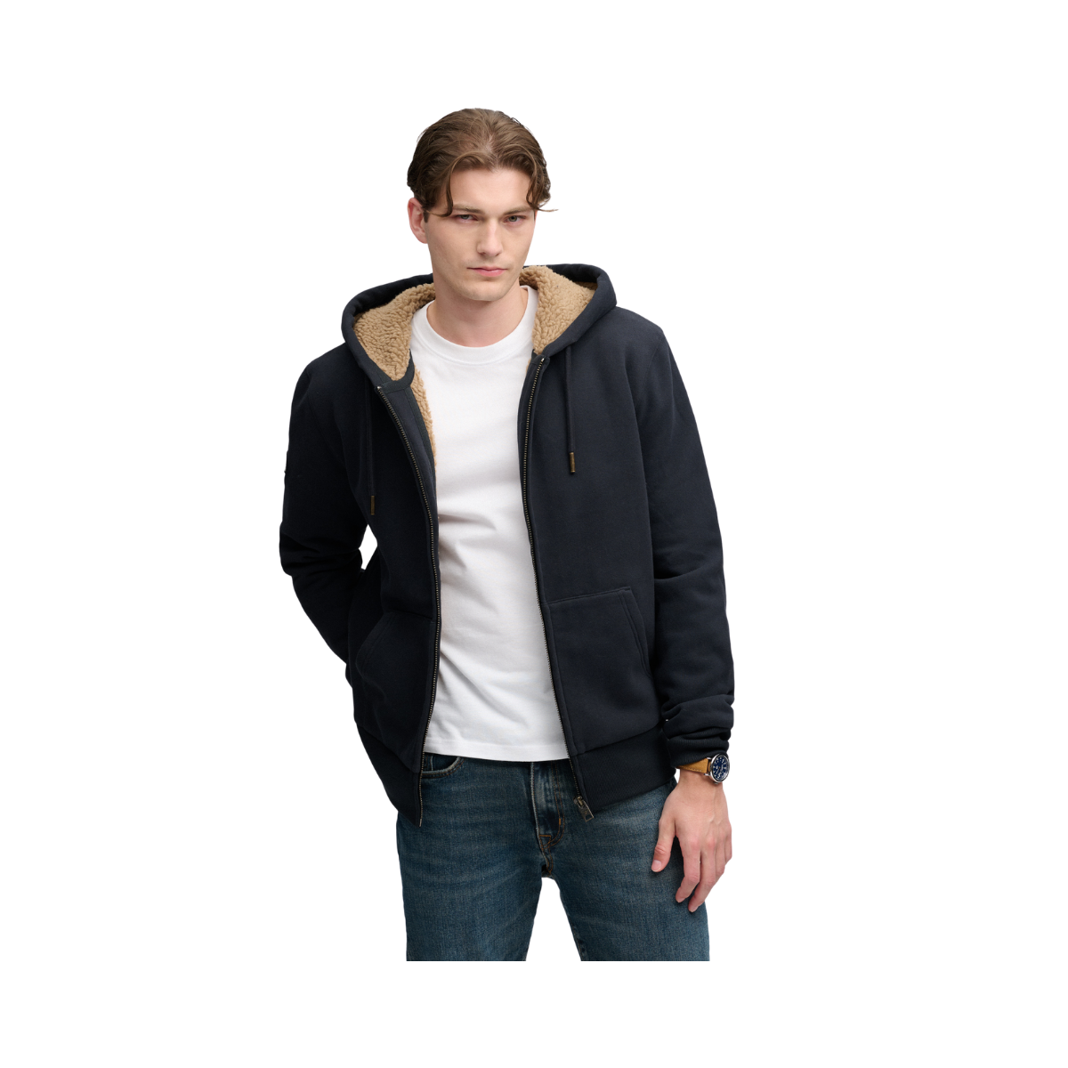 Borg Lined Ziphood - Eclipse Navy