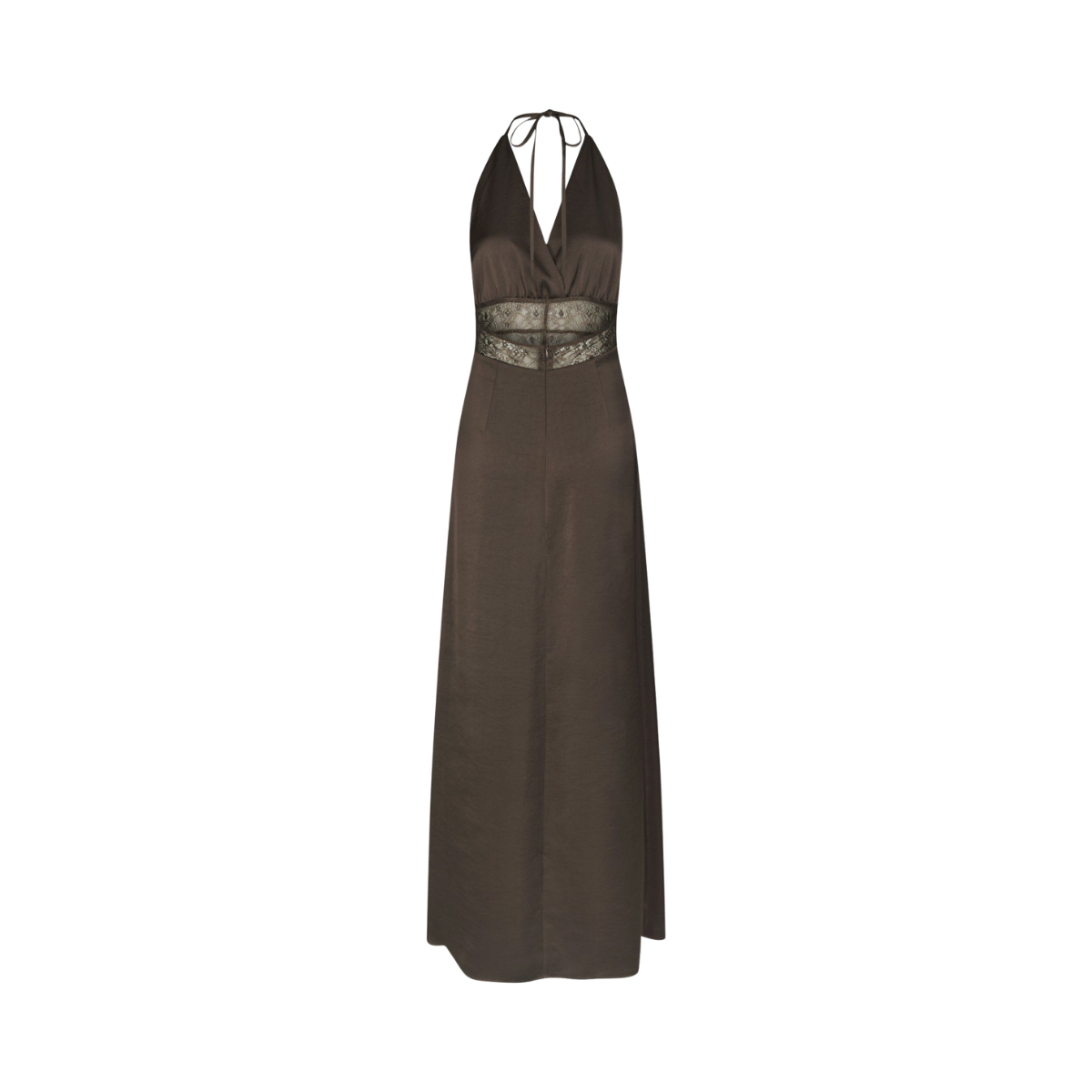 Jasine Heavy Sateen Dress - Dark Brown