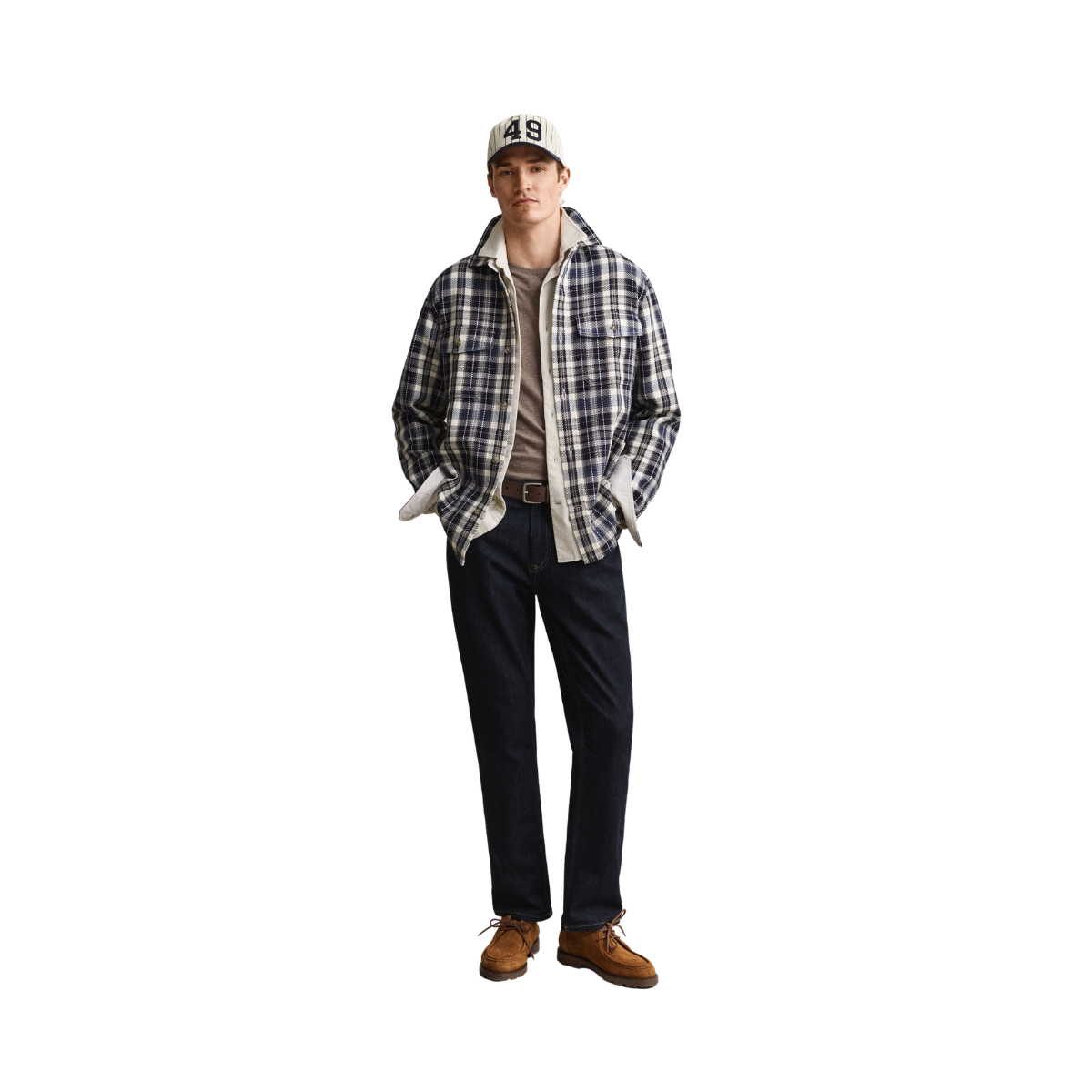 Twill Check Overshirt - Evening Blue