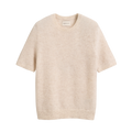 Alpaca Blend C-Neck SS - Light Beige Melange
