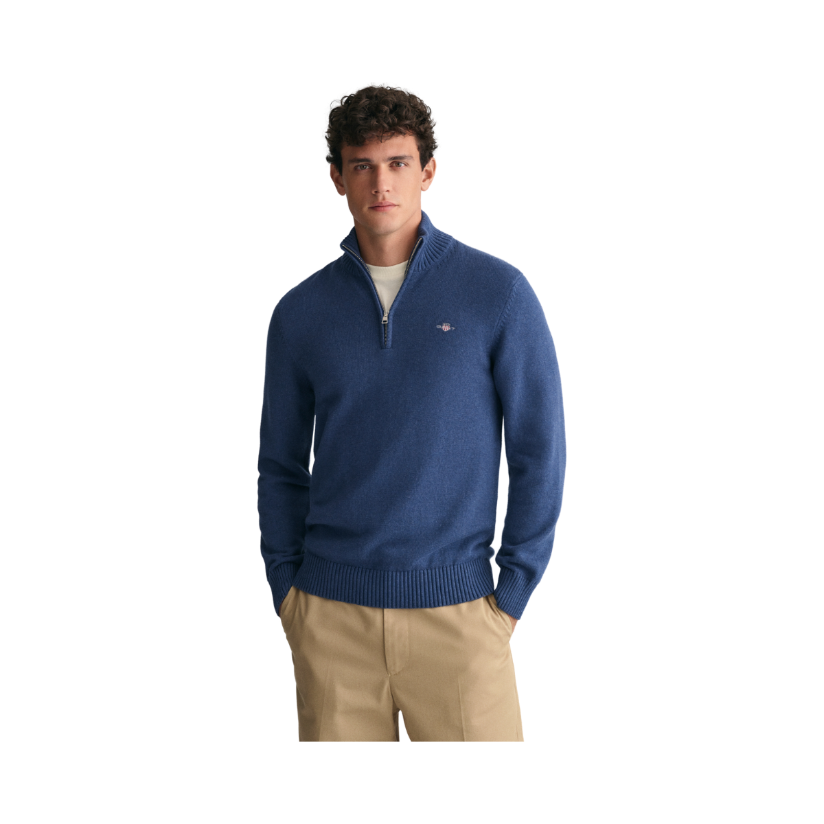 Casual Cotton Halfzip - Blue