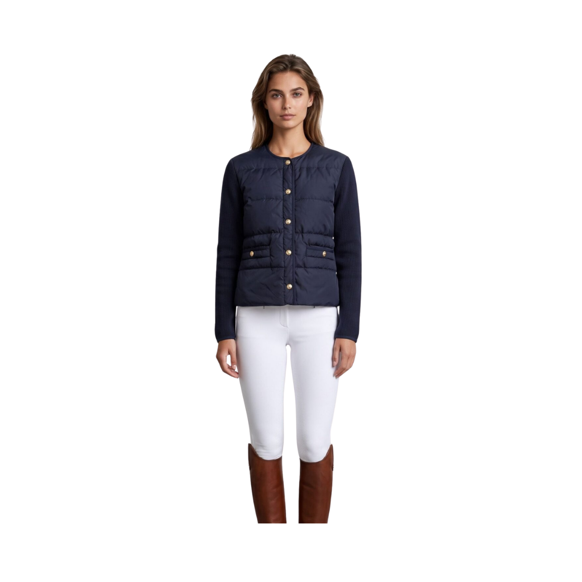 Nova down knitted jacket - NAVY