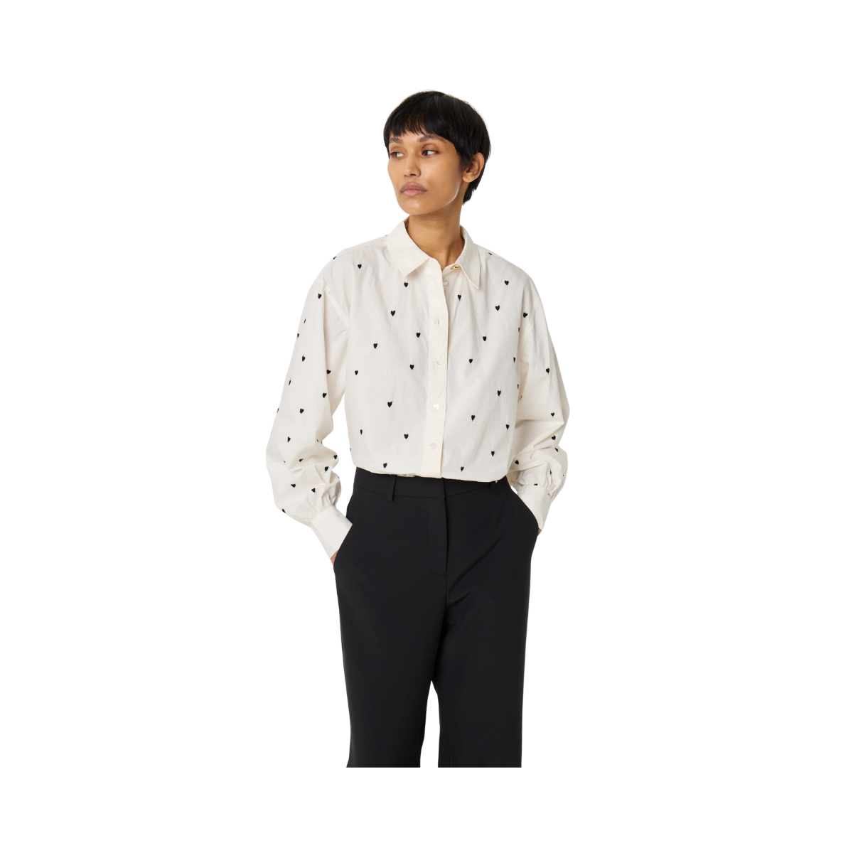 Dina Blouse - Cosy White/Black