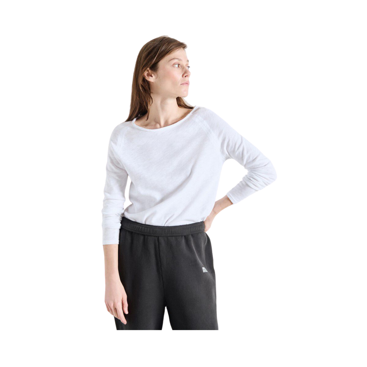 T-Shirt Droit Ml Col Bateau - Blanc