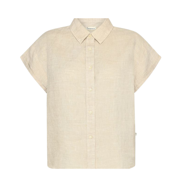 Aster Fold-Up Linen SS Shirt - Light Feather Gray
