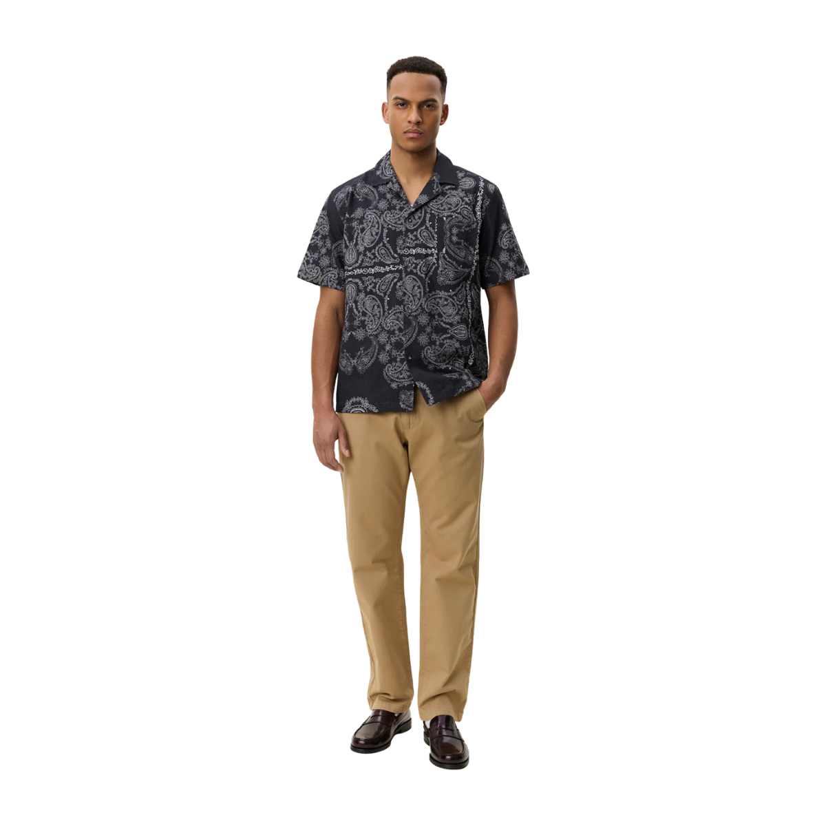 Paisley AOP SS Shirt - Tap Shoe Black