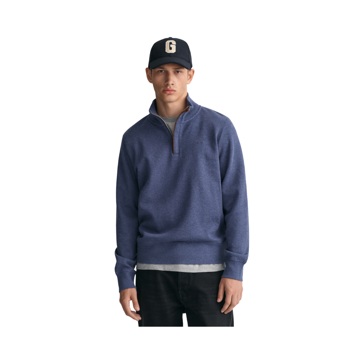 Sacker Rib Half-Zip Sweatshirt - Blue