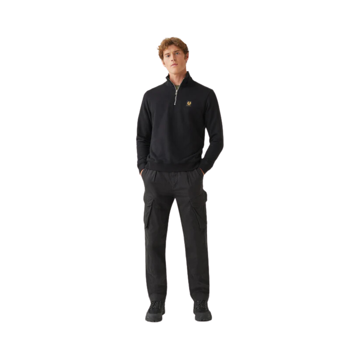 BELSTAFF QUARTER ZIP SWEATSHIRT - Black