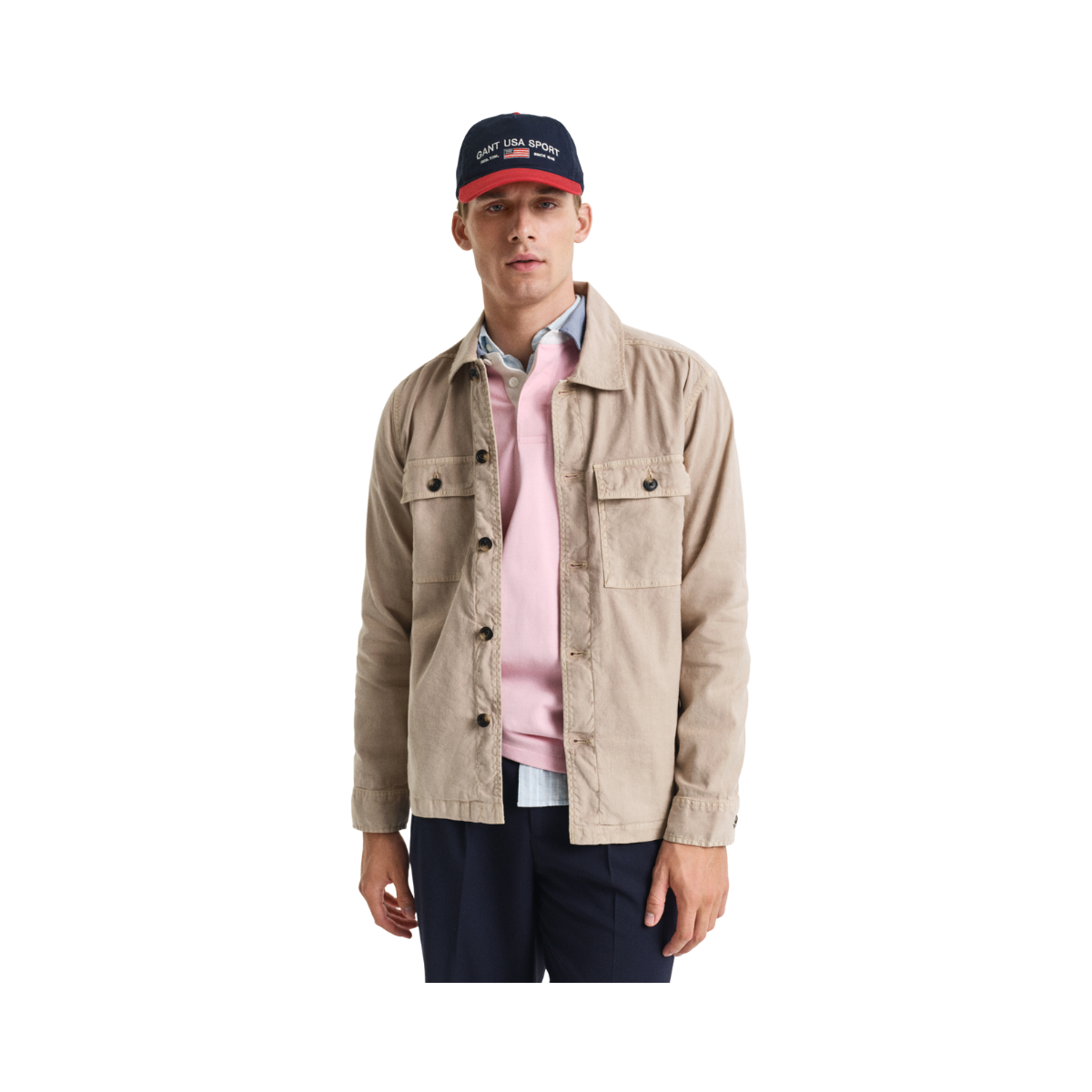 Reg Cot/Linen Overshirt - Dry Sand