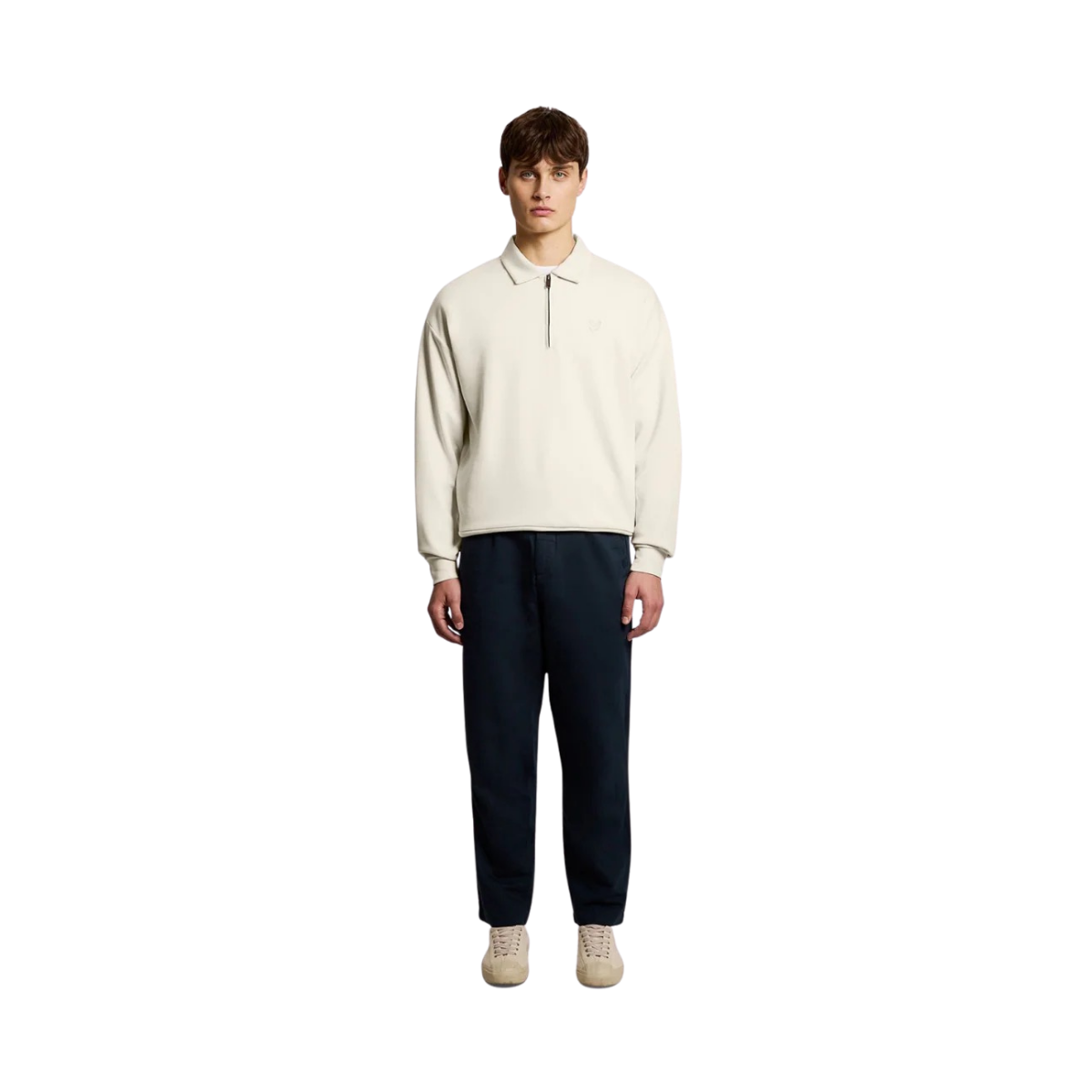 Relaxed Collared Interlock Sweatshirt - Birch