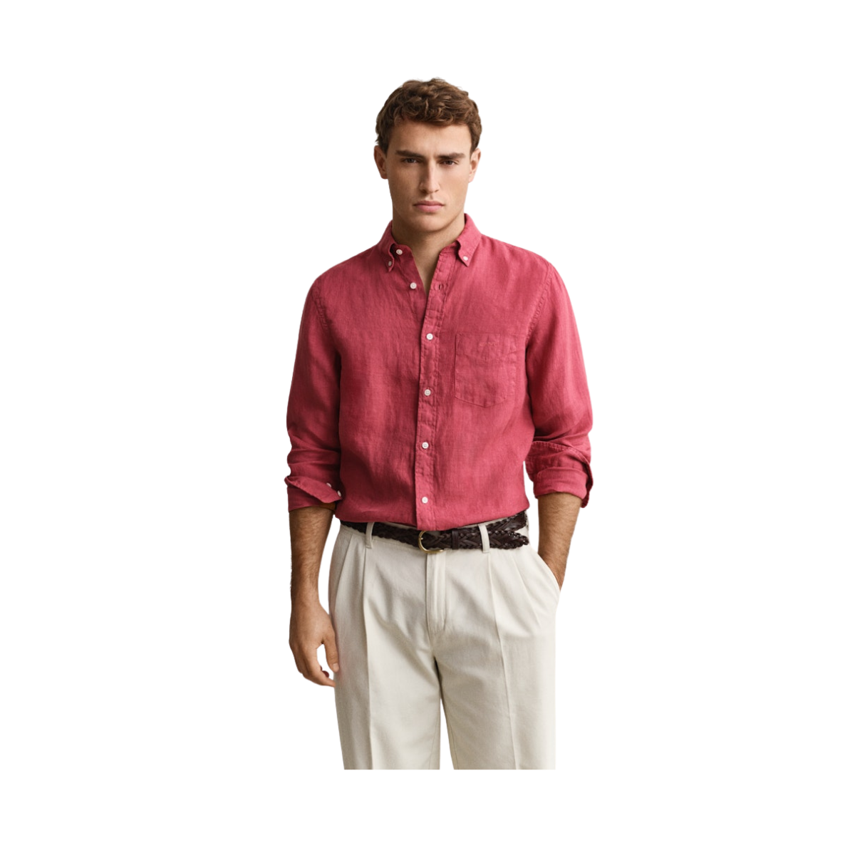 Gmnt Dyed Linen Shirt - Dusty Brick Red