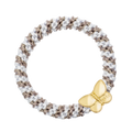 Fat Hair Tie W/Gold - Warm Taupe Mix W/Butterfly