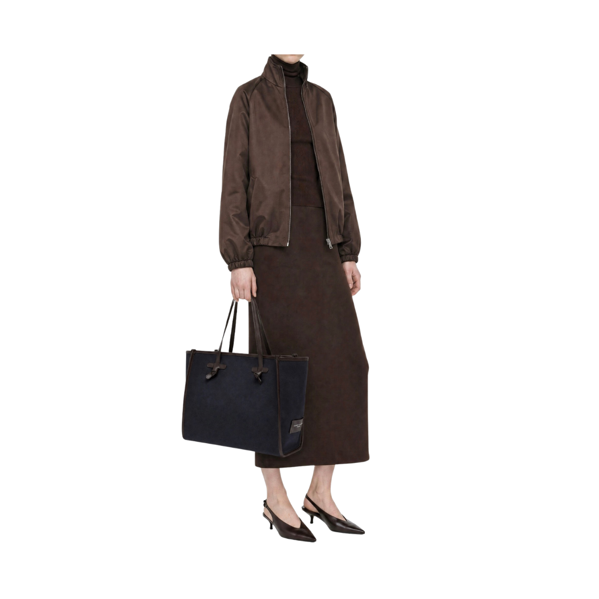 Marcella Canva Shopping Bag - Notturno-Canapa-Espresso