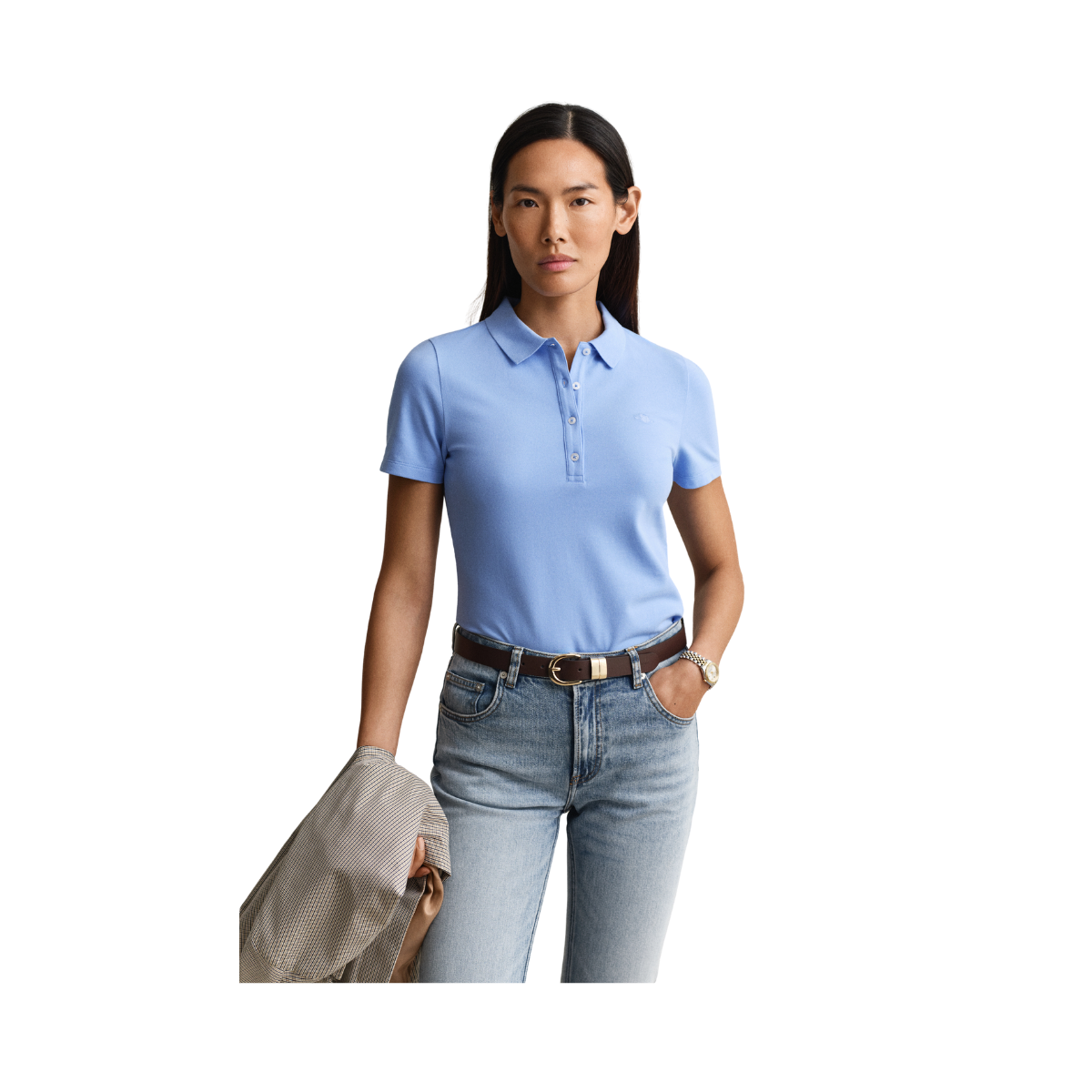 Slim Shield SS Pique Polo - 424 Hydrangea Blue