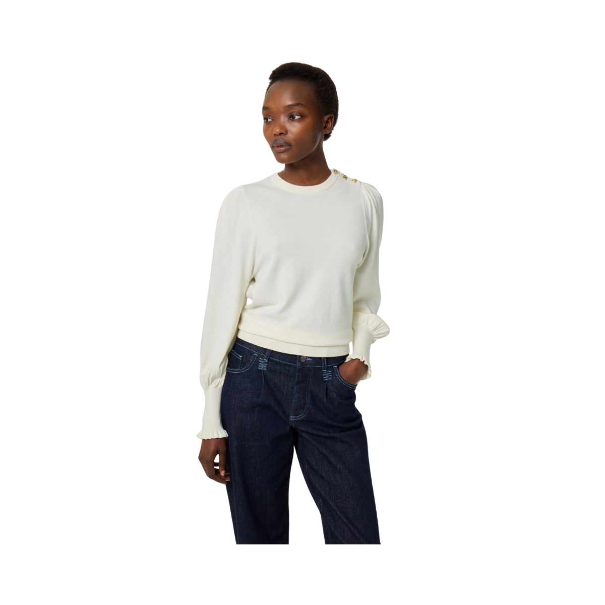 NOOS Molly Balloon Pullover - Cosy White