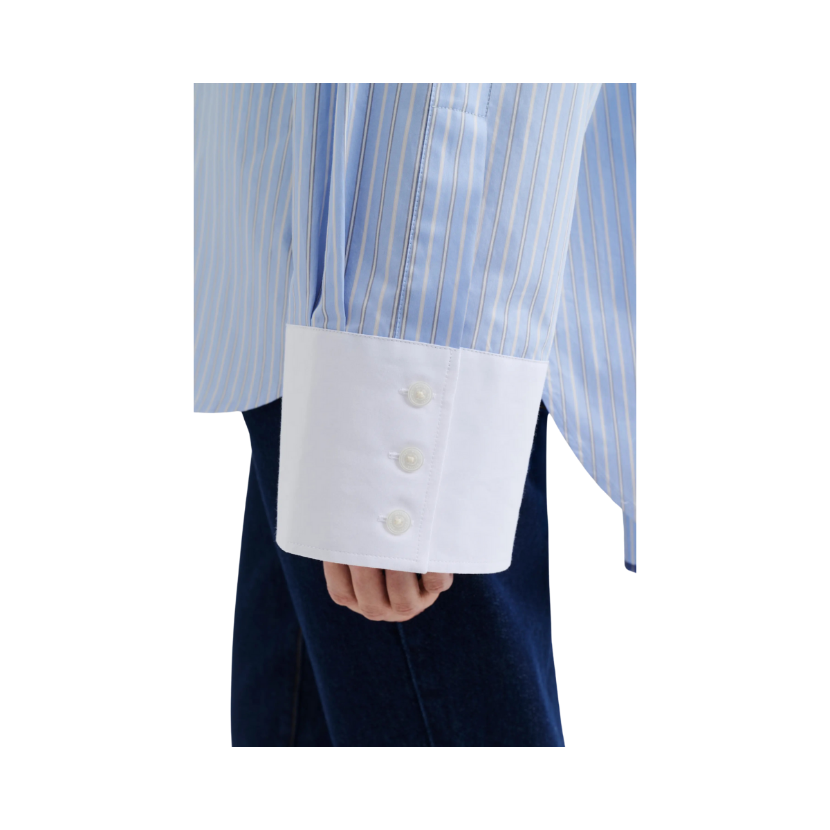 Classic Poplin Shirt - Light Blue Stripe