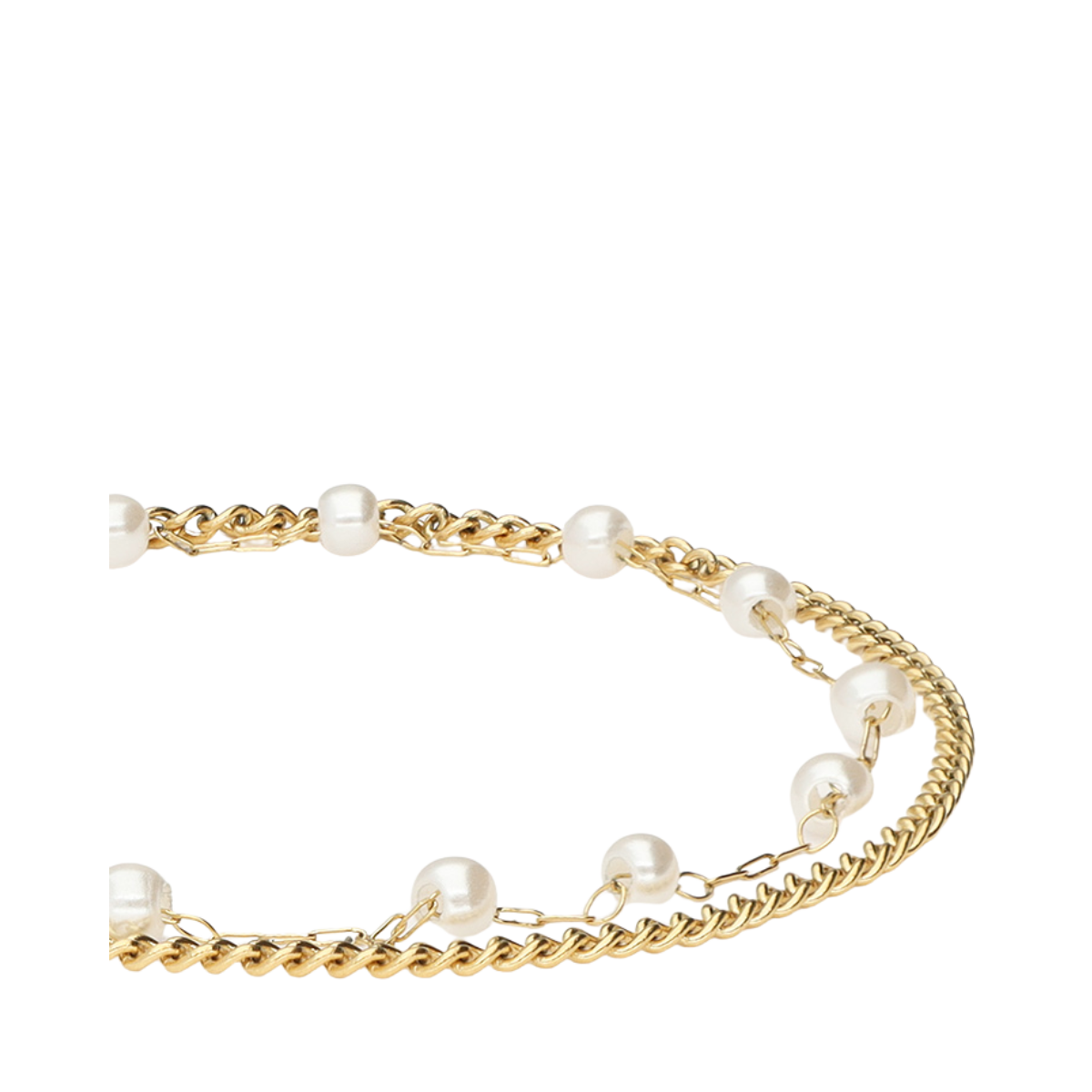 Bracelet chain & pearls - Gold