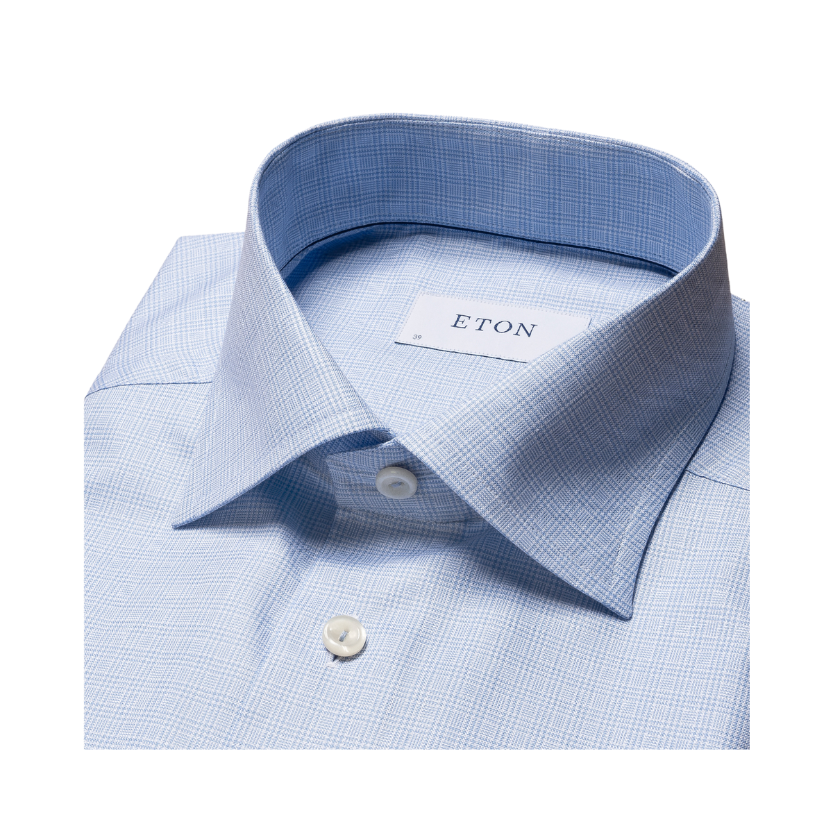 Contemporary Fit Check Signature Oxford Shirt Cut Away Collar - Blue