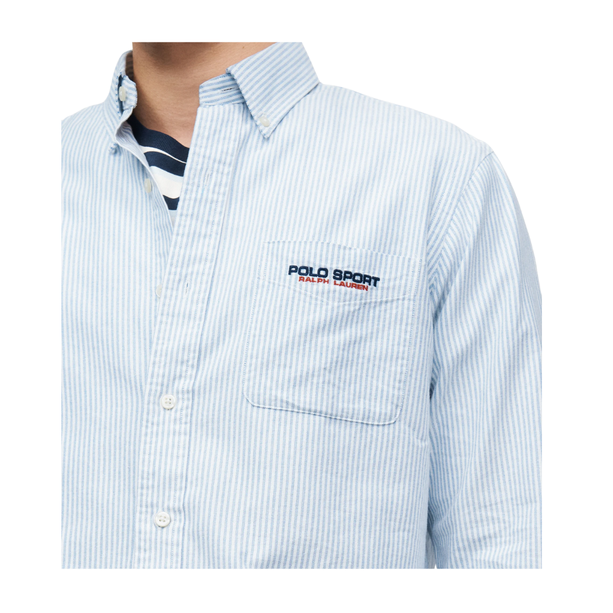 Woven Sport Shirt - Med Blue White