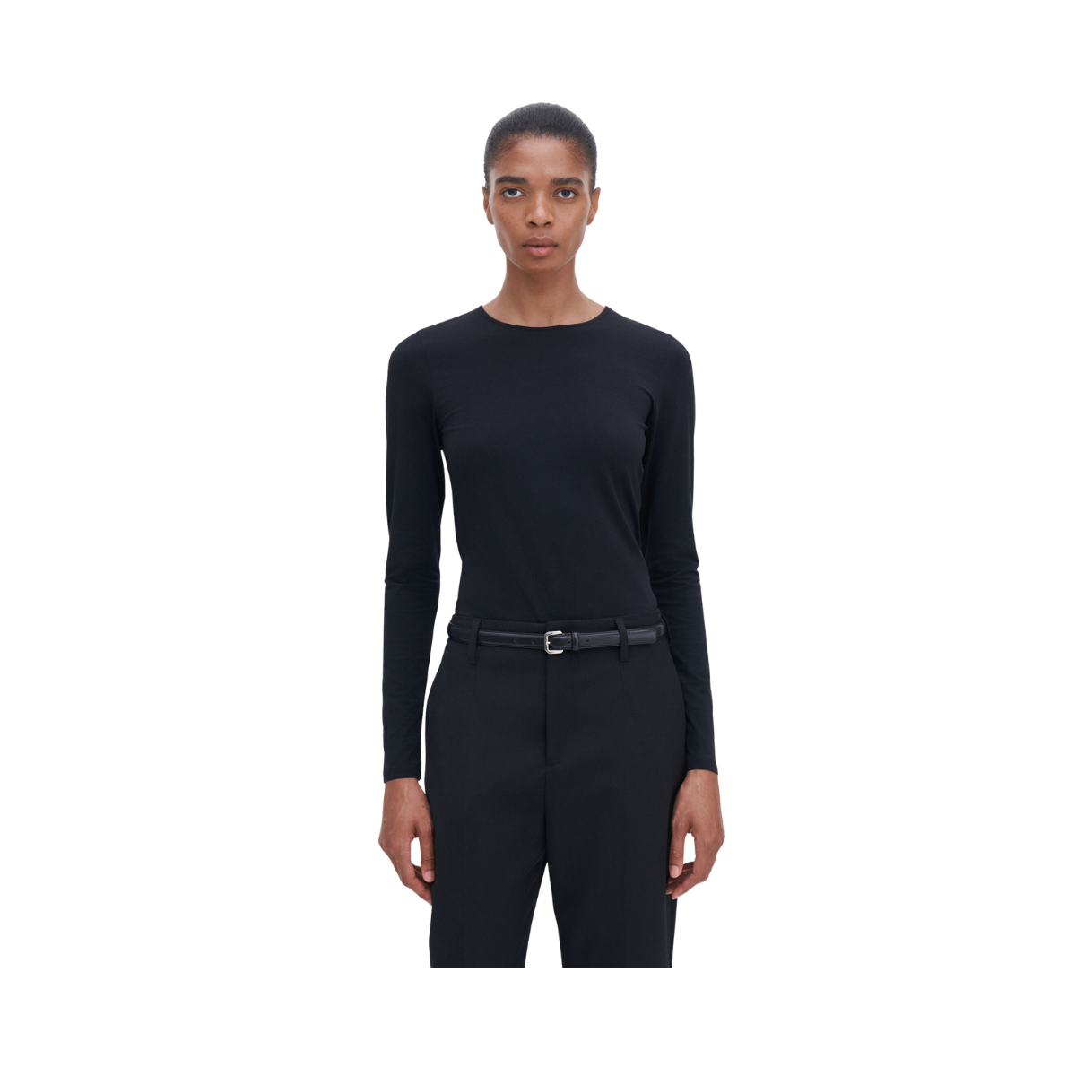 Cotton Stretch Long Sleeve - Black