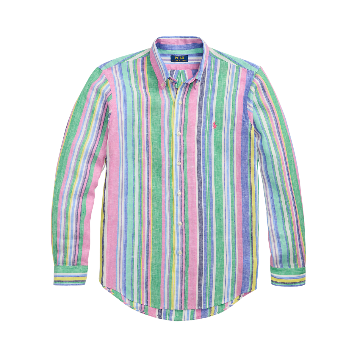 Long Sleeve Sport Shirt - Green/Pink Multi
