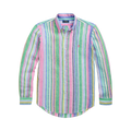 Long Sleeve Sport Shirt - Green/Pink Multi