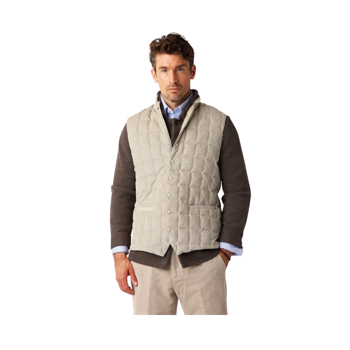 Tech Cord Vest - Light Sand