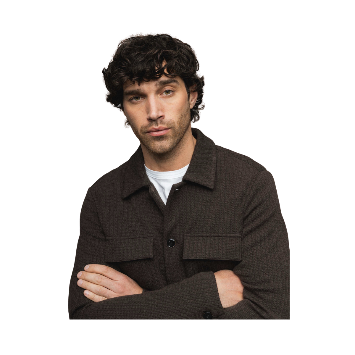 MMGAustin Knit Overshirt - Black Coffee