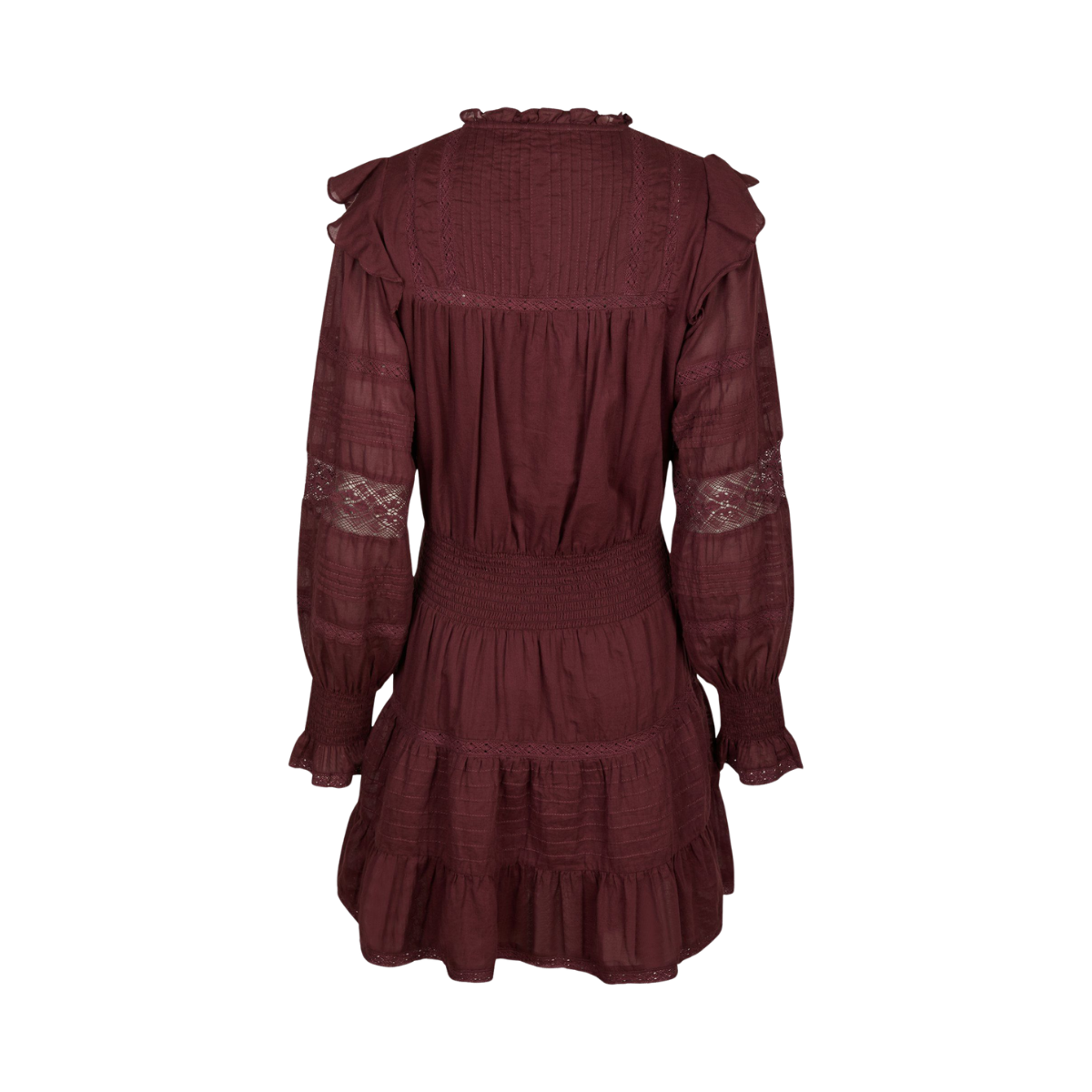 Aran S voile Dress - Burgundy