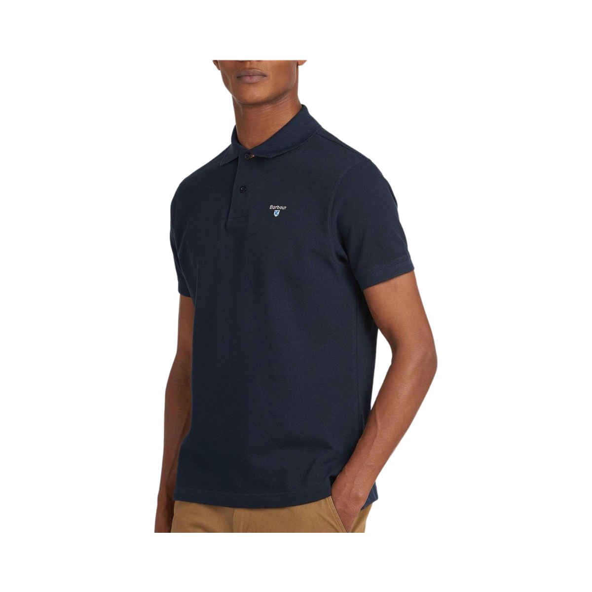 Tartan pique polo - Navy