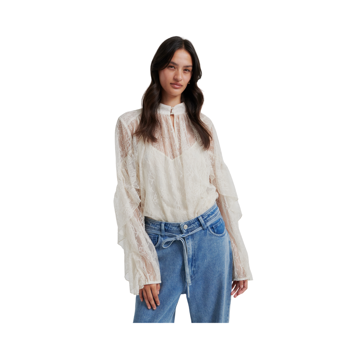 Sybell Lace Blouse - Soft Beige