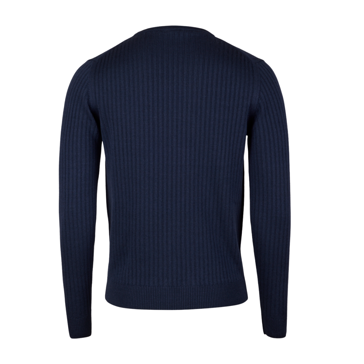 Sweater Knitted Ribbed Linen / Merino Wool - Dark Blue