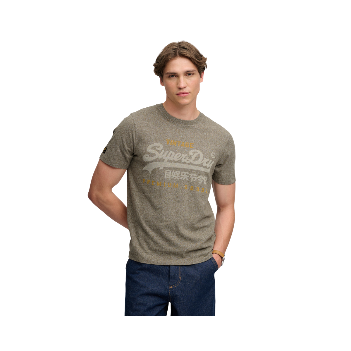 Vl Heritage Relaxed Tee - 9AE Olive Green Marl