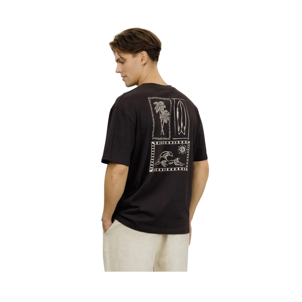 Flavio Tee - Washed Black Surfer