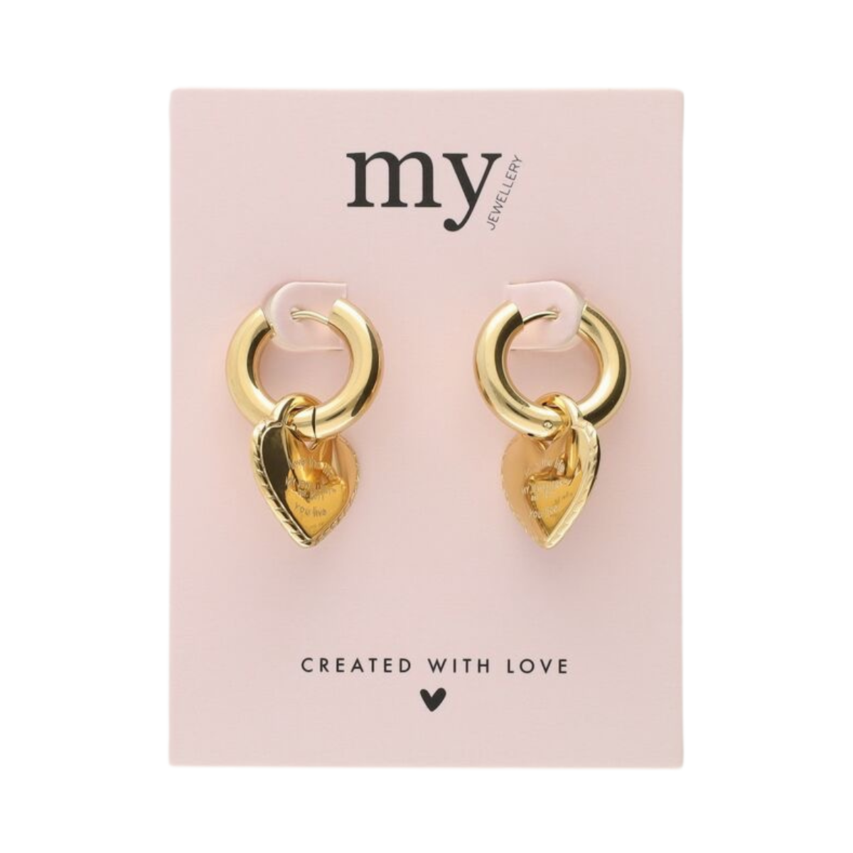 Oorbel candy couture hart - 1200 Gold