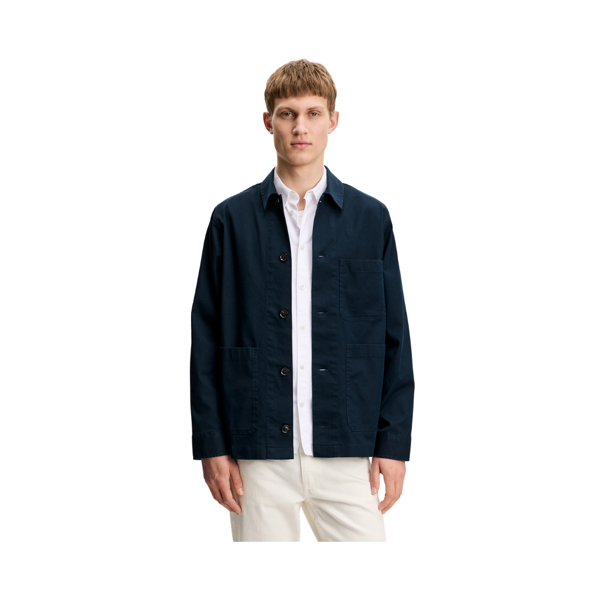 Easton Cotton Overshirt - JL Navy