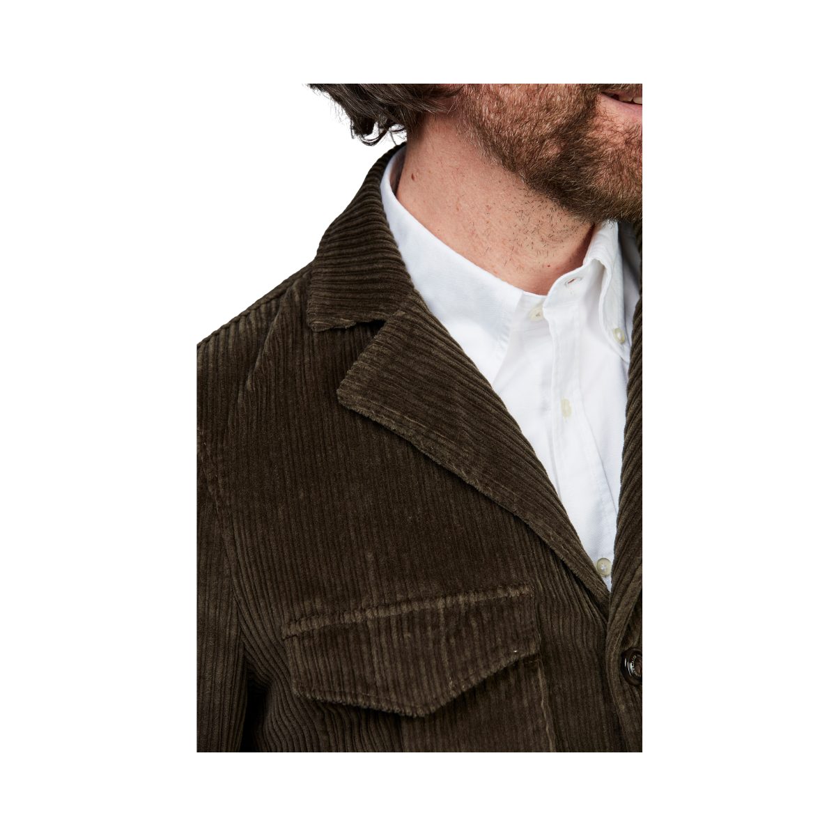 Corduroy Safari Jacket - Dark Green
