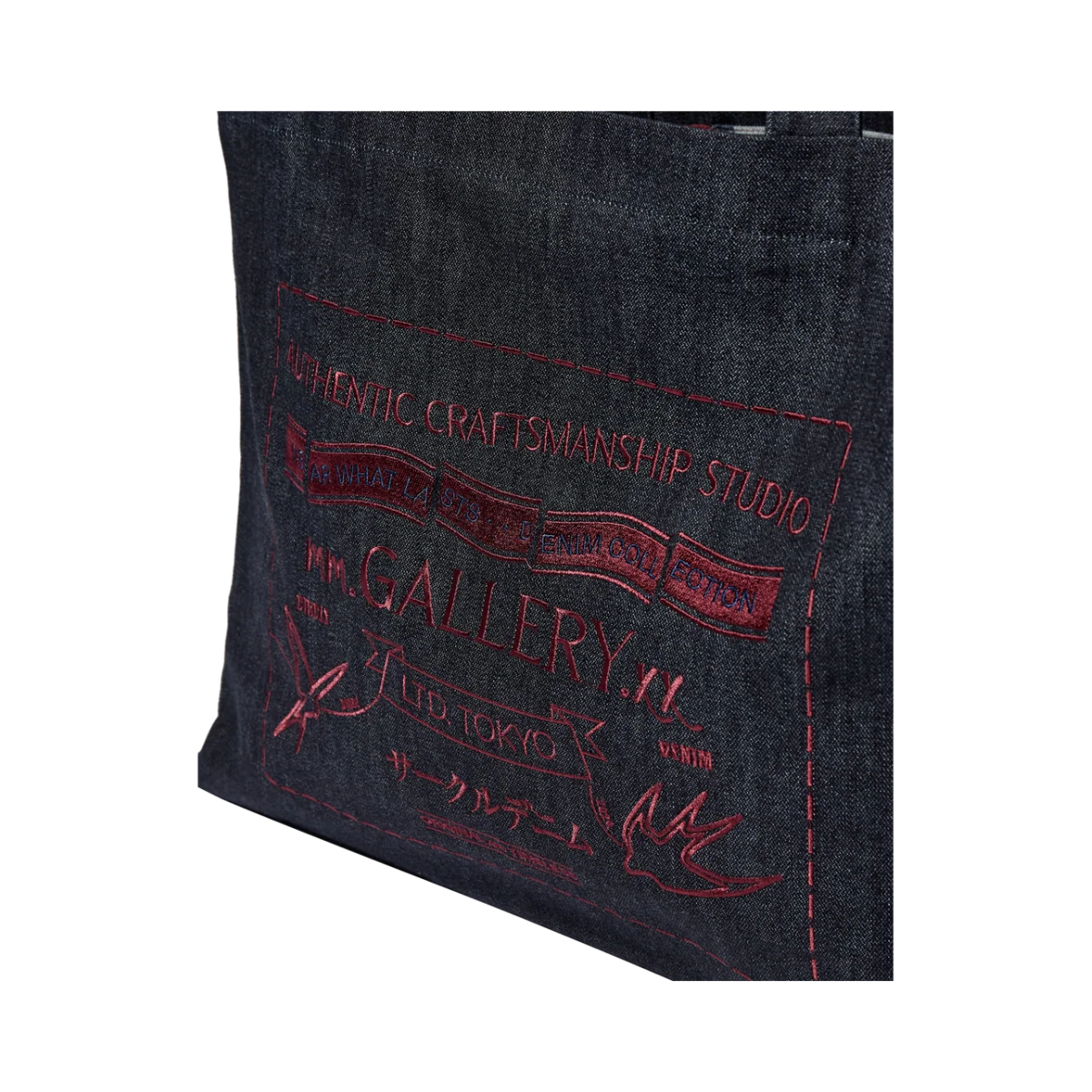 MMGGallery Circle Denim Tote Bag - 460 Indigo Blue