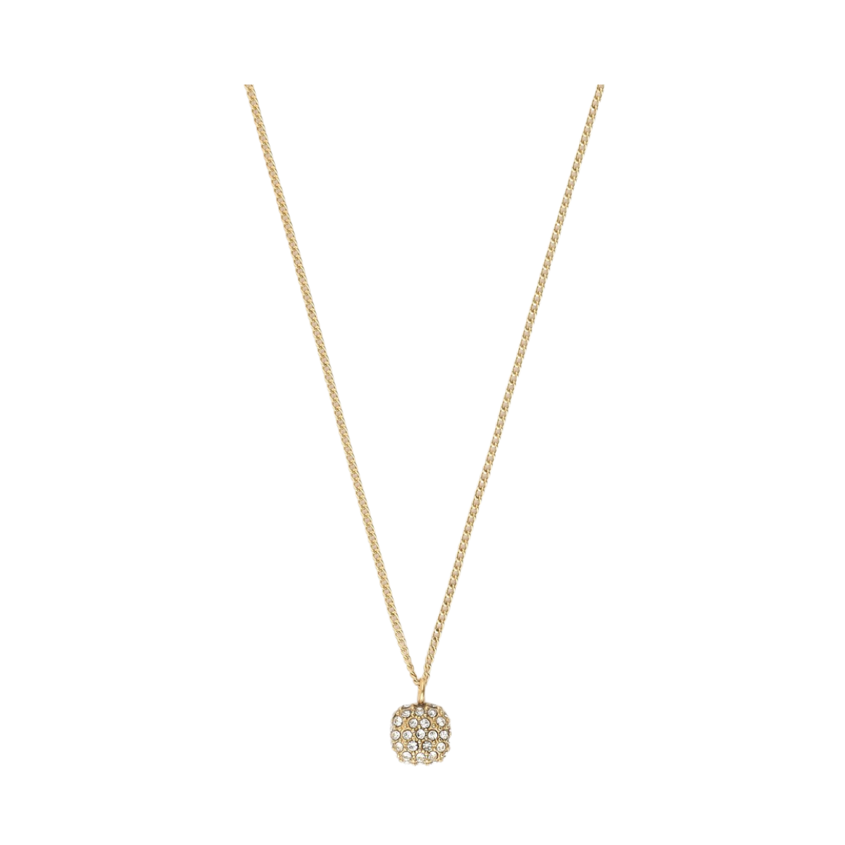 Necklace Fine Strass Square - Gold