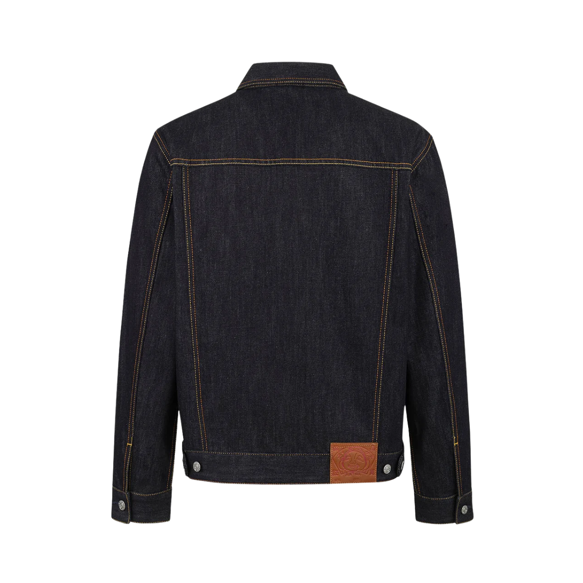 Ecru Seagull Printed Denim Jacket - RAW INDIGO