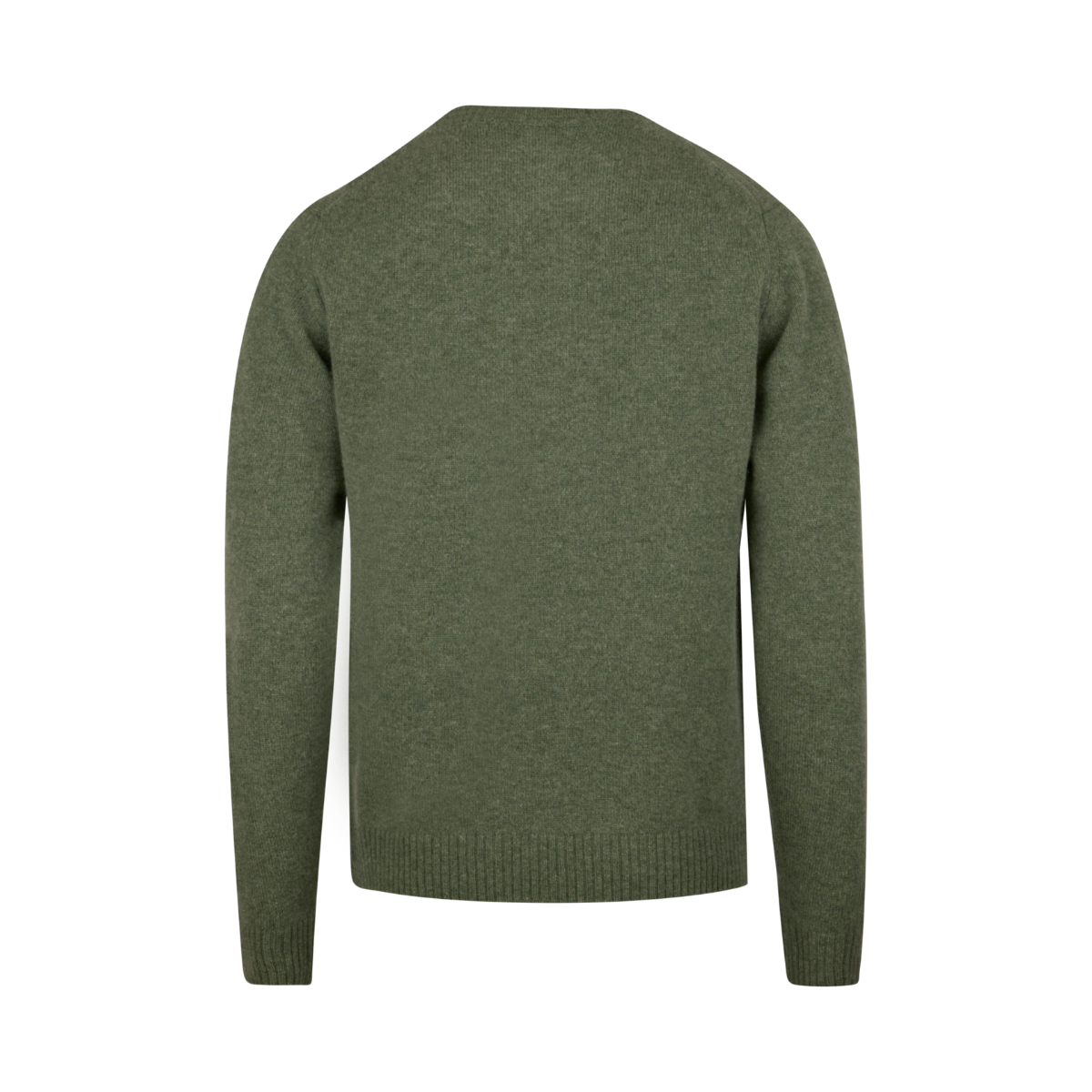 Sweater Knitted Crew Lambs Wool - Green