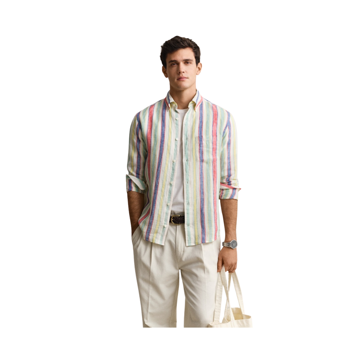 Multistripe Linen Shirt - 105 Multicolor