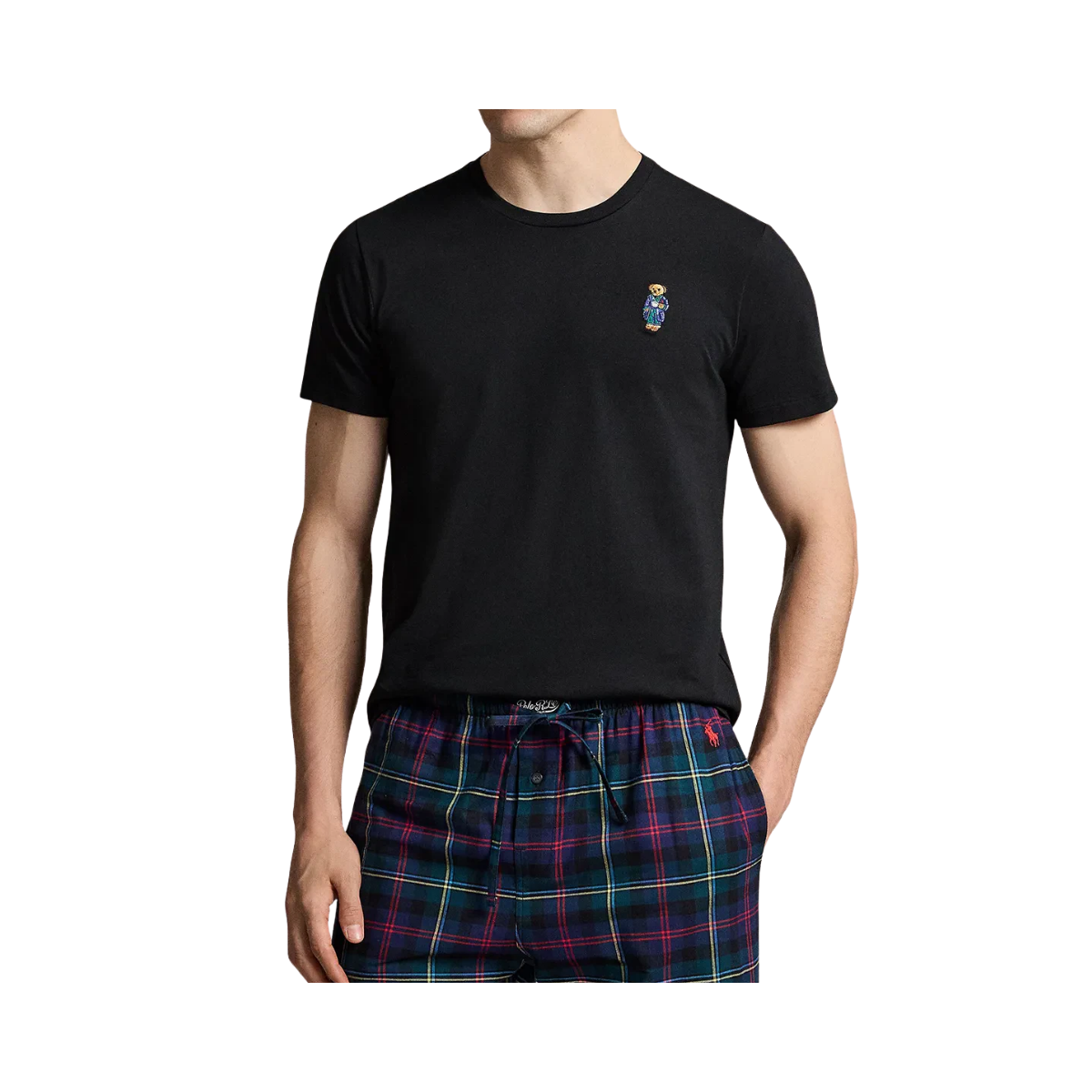 Knit T Shirt Sleep Top - Black