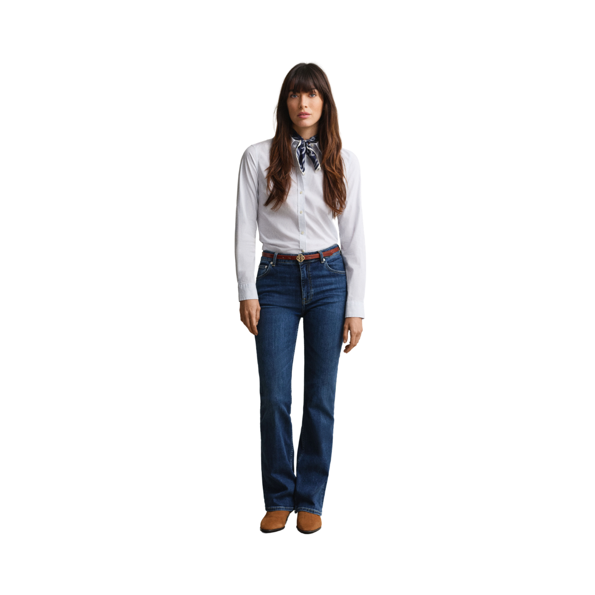 Slim Flared Jeans - Dark Blue Worn In