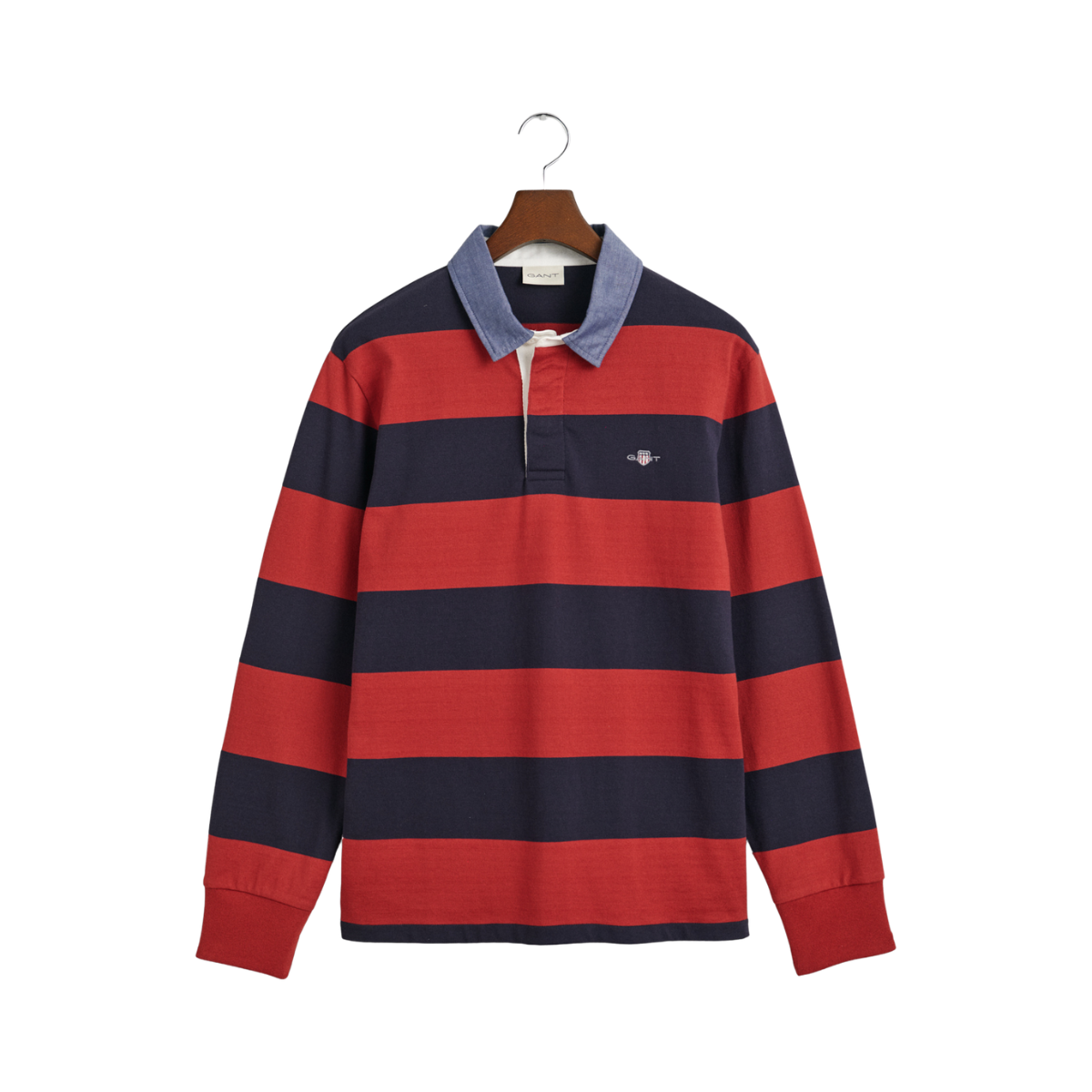 Striped Chambray Heavy Rugger - Red