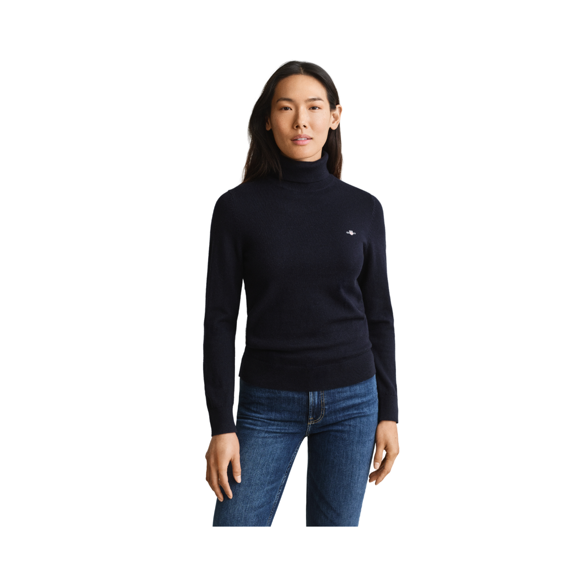 Wool Cotton Turtleneck - Evening Blue