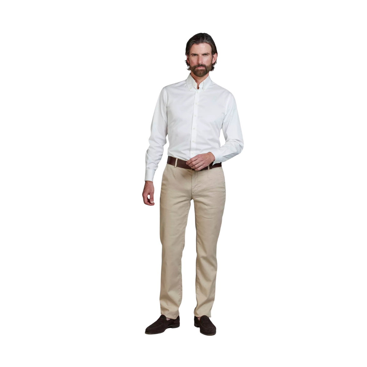 Cotton/Linen Stretch Chino - Beige