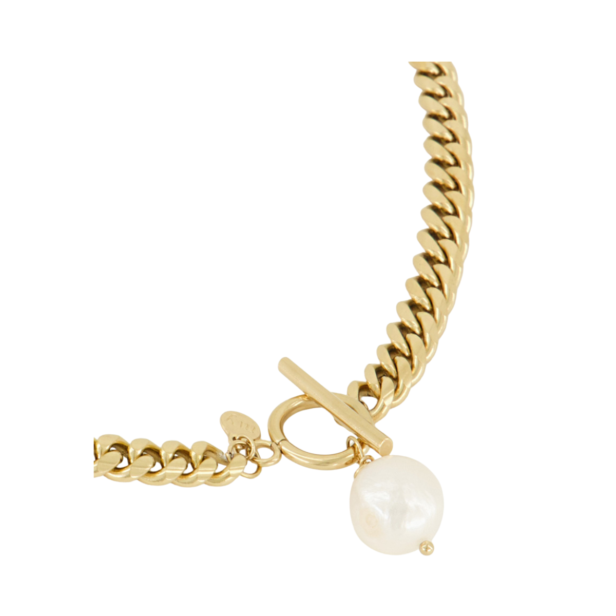 Necklace Switch With Pearl - Gold