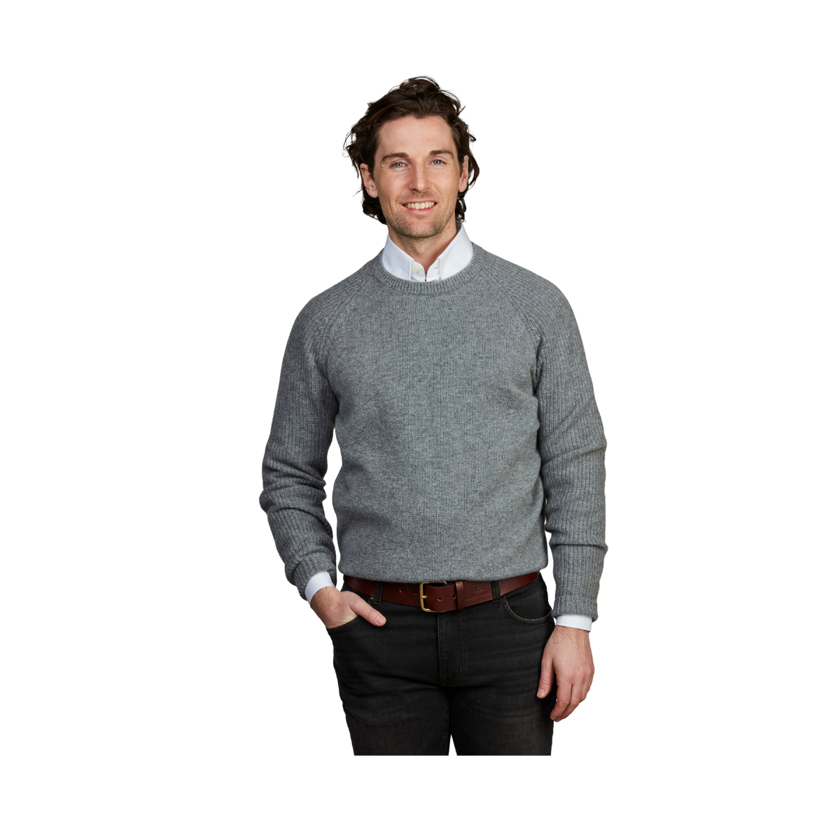 Pure Cashmere Raglan Knit - Grey